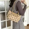 Bolso de mano retro de gamuza para otoño e invierno para mujer, nuevo bolso de hombro de moda 2026 con lunares para el trabajo, bolso tote de alta gama
