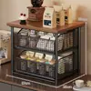Estante para cafetera para uso doméstico, estante de almacenamiento multicapa extraíble y ajustable en altura, portavasos, almacenamiento de cocina multifuncional, venta al por mayor