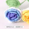 Presente para o Dia dos Namorados Chinês, Produto Artesanal de Flor de Rosa, Buquê de Flores Artificiais Trançado Pronto, Flores Artificiais de Crochê Feitas à Mão, Dia das Mães