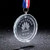 Placa de Cristal Placa Redonda de Metal Hecha a Medida para Carreras de Maratón, Baloncesto, Fútbol, Eventos Deportivos, Competiciones de Equipos Estudiantiles y Premios