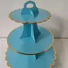 Soporte para Pasteles de Tres Niveles con Sello Dorado 2025 para Fiestas de Cumpleaños, Exposiciones, Exhibición de Postres y Snacks, En Stock para Venta al por Menor y al por Mayor, Accesorios Sencillos