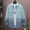 Nova Camisa Gradiente Estilo Americano Outono 2026 para Homens, Jaqueta Casual Solta Tendência, Camisa Versátil e Estilosa
