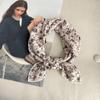 Pañuelo Cuadrado Pequeño Floral Artístico Estilo Coreano de 53 cm, Pañuelo de Algodón Lino Seda para Mujer, Pañuelo Delgado para la Cabeza, Chal Protector Solar, Ropa de Abrigo