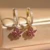 Lote mixto de varios estilos aretes de oro para mujer con colgante geométrico de circón microincrustado joyería de oreja de nicho de alta gama