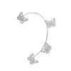 Brincos de Clipe para Orelha Borboleta Ultra-Fada Estilo Floresta Cravejados com Diamantes, Design de Nicho Elegante e Moderno, Sem Perfuração para Mulheres