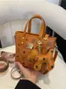 Bolso de Mano Estilo Coreano con Estampado de Cesta de Verduras Bolso Cubo para Mujer Moda Nueva Primavera/Verano 2026 Bolso Versátil de Hombro Cruzado
