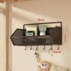 Estante de almacenamiento de pared, esenciales para dormitorio, cesta colgante sin taladro para mesita de noche de dormitorio, solución de almacenamiento de pared para literas superiores de estudiantes