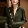 Cárdigan de punto con cremallera y cuello alto para mujer, estilo coreano, suelto, adelgazante, chaqueta suéter, venta al por mayor, en stock