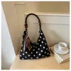 Bolsa Tote Retro Estilo Coreano em Camurça com Bolinhas para Mulheres 2026 Nova Moda Diária Grande Capacidade para o Trabalho Ombro Único Sob o Braço