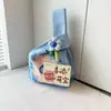 Conjunto Completo de Bolsas de Tricô Espessas de Lembrança, Sacolas de Presente Portáteis, Bolsas de Lembrança, Bolsas de Tricô com Flor de Tulipa