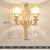 Luminária de Parede de Cristal Estilo Europeu para Quarto, Cabeceira, Sala de Estar, Corredor, Cabeça Única ou Dupla Vela Decorativa Parede LED