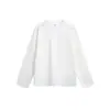 Yidao Vintage 2026 Primavera Nuevo Japonés Retro Diseño Simple Bordado Camiseta Básica de Cuello Redondo Manga Larga