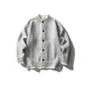 Roupas Vintage 25 Outono/Inverno Novo Japonês Retrô Suéter de Design de Botão Falso Duas Peças Jaqueta de Malha Casual Solta
