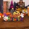 Adereços de Layout de Cena de Halloween Boneca de Madeira Desenho Animado Letras Enfeites de Mesa Adereços de Festa do Festival Fantasma