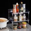 Estante de Almacenamiento para Limpieza de Niña Estante de Cocina Apilable Almacenamiento de Condimentos Almacenamiento de Lujo Ligero de Doble Capa Almacenamiento para Estufa