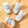 Zapatos para cachorro de otoño e invierno cálidos zapatos de algodón grueso antideslizantes resistentes al desgaste para pies de perro un par de 4 zapatos para mascotas