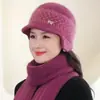 Chegada Nova de Inverno Chapéu para Mãe de Meia-Idade e Idosa Chapéu Feminino para Ciclismo à Prova de Vento Proteção Contra Frio Proteção de Orelha Chapéu de Lã Espesso com Plush Chapéu de Tricô