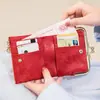 2025 Nueva Billetera Corta Transfronteriza para Mujer con Pinza Billetera para Monedas Billetera Plegable Multifuncional Retro Portatarjetas Billetera para Mujer