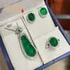 Anillo de ágata con incrustaciones de calcedonia de hielo alto, juego de anillos de Buda translúcido de hielo, aretes de huevo de paloma para hombre, anillo ajustable, bienestar en vivo