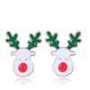 Brincos Populares de Natal Estilo Ins Pequeno Papai Noel Rena Presente Brilhante Árvore de Natal Boneco de Neve
