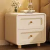 Mesita de noche francesa madera maciza blanca hogar dormitorio 2026 nuevo gama alta lujo ligero pequeño estilo crema mesita de noche