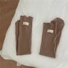 Calcetines estándar de tela estilo coreano de pelo medio con forro polar estilo holgazán hasta media pantorrilla para mujer otoño e invierno color sólido estilo Dongdaemun