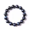 Pulsera Ojo de Tigre Azul Pavo Real Ojo de Tigre Azul Deslumbrante Ópalo de Madera Azul Cielo Pulsera Ojo de Tigre Ojo de Gato Pulsera Azul de Ojo de Tigre