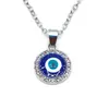 Popular Collar Azul del Ojo Turco de Amazon Aleación Aceite Goteando Incrustado con Diamantes Colgante Personalizado Joyería Venta Directa de Fábrica