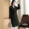 Abrigo de Lana de Moda Estilo Coreano para Mujer, de Longitud Media, Ropa de Mujer Otoño e Invierno 2026, Corte Entallado, Abrigo de Lana Adelgazante para Mujer