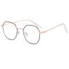 Moda Nueva 2022 Marco Metálico Personalizado Geométrico Anti-luz Azul Espejo Plano Marco de Gafas Artístico Retro para Mujer