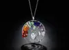 Ebay Amazon Exportación Más Vendido Collar Colgante Búho Personalizado Collar Árbol de la Vida con Grava de Cristal de Colores