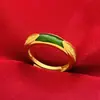 Anillo de Oro Arena Vietnamita para Hombre para Atraer Riqueza y Fortuna, Anillo Ajustable de Latón Dorado con Dragón y Dominante