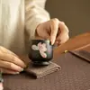 Cerámica negra pintada a mano con loto y detalles dorados, taza de té de maestro, taza de huevo de dragón, taza de degustación de té de gran capacidad, taza de cerámica para uso doméstico, té Kung Fu