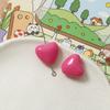 Pendientes de acrílico con forma de corazón de melocotón pequeño perforado tridimensional de color sólido de Joker, accesorios para bricolaje, horquilla, colgante, material al por mayor
