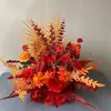 Arranjos de Flores Artificiais Transfronteiriços para Casamentos, Fileiras Longas de Flores, Decorações Populares para Cenas de Casamento, Adereços de Flores Artificiais de Seda