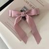 Estilo coreano Bow Ribbon Grampo de cabelo Cyber Celebrity Spring Clip Seamless Back Head Clip Headwear Grampo de cabelo de menina de cor sólida