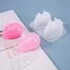 Molde de silicona de espejo de dos conejos de dibujos animados lindos de conejo estéreo con molde de pegamento de cristal DIY de amapola