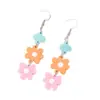 Pendientes Estilo Vacaciones Pendientes de Flor de Acrílico Largos de Girasol Color Caramelo Frescos Pendientes Colgantes Joyería para Orejas para Mujeres