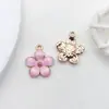 1 Gota de Óleo Rosa DIY Acessórios de Joalheria Feitos à Mão Liga Pequeno Pingente Brincos Brincos Pingente de Colar Material