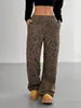Novedades de otoño 2026 para comercio electrónico transfronterizo europeo y americano Amazon: pantalones largos casuales y cómodos para mujer con estampado de leopardo y cordón