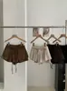 Falda Plisada de Gamuza para Mujer KEKEZOON, Nueva Falda Corta Abullonada Línea A Adelgazante de Otoño, Anti-exposición 8875