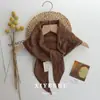 Nuevo Pañuelo de Seda a Cuadros de Color Cálido para Otoño Temprano, Bufanda Triangular de Cuello de Alta Gama Elegante, Pañuelo Delgado Estilo Coreano Ins para Mujer
