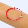 Pulsera Cuadrada de Trébol de Cuatro Hojas para Mujer Plata de Ley S925 Año Animal Cuerda Roja Tejida a Mano Pulsera Sencilla de Moda Joyería de Mano