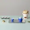 Sombrero de Bambú Rinyu Guisong Pintado a Mano Pez Saltando Olas Transparentes Taza Taza de Té Gongfu Hecha a Mano Taza de Té Taza de Degustación Taza de Aroma