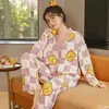Pijama Nuevo Estilo Otoño e Invierno 2024 para Mujer Manga Larga Estilo Delgado Estilo Celebridad de Internet INS Venta Caliente Conjunto de Cárdigan Casual para el Hogar
