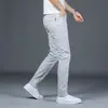 Pantalones Casuales de Gama Alta de Hong Kong para Hombre Primavera y Otoño 2026 Corte Delgado Pierna Recta de Negocios Blancos Pantalones Largos para Hombre
