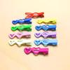 Pinza de pico de pato simple y linda en forma de doble corazón de amor, clip lateral pintado, clip para flequillo, mini horquilla para niños