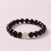 Pulsera de cuentas de sándalo rojo lobulado indio natural para mujer, pulsera de la buena suerte de jade Hetian Qingshui, diseño simple al por mayor