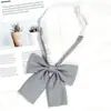Pajarita de Plumas Femenina Uniforme Jk Color Sólido Estilo Academia Camisa Accesorios de Uniforme Escolar Traje de Marinero Decoración de Lazo Accesorio de Moda
