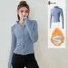 Top de Yoga para Mujer con Cuello Alto, Cierre Completo, Forro Polar, Chaqueta Fitness Corta Gruesa, Cálida y Ajustada, Se Puede Usar al Aire Libre